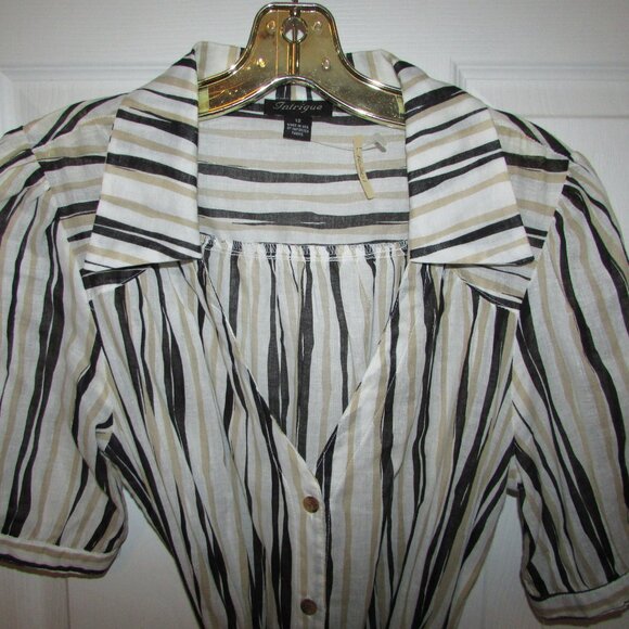 INTRIQUE Voile Striped Shirt Dress - Sz 12 - NEW - Picture 6 of 8